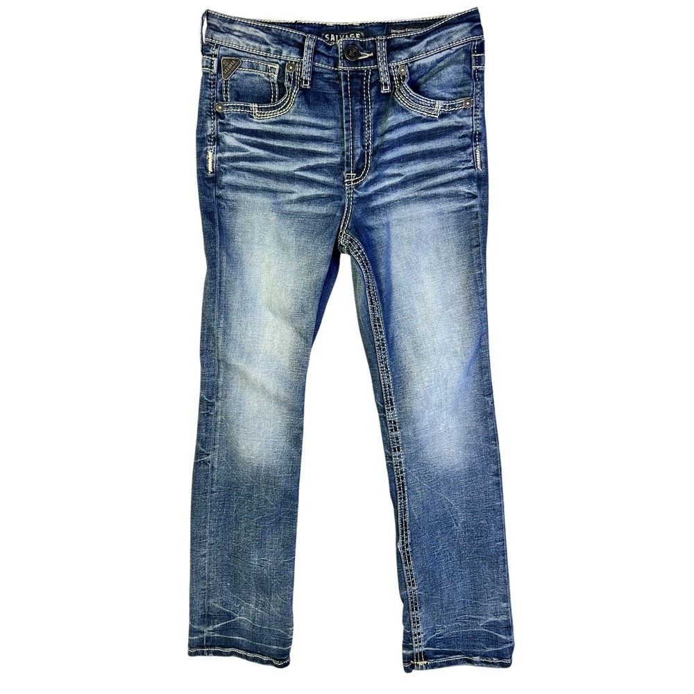 Salvage Supply Co. Mayhem Jr Boys Blue Denim Jeans Size 16R Regular Fit